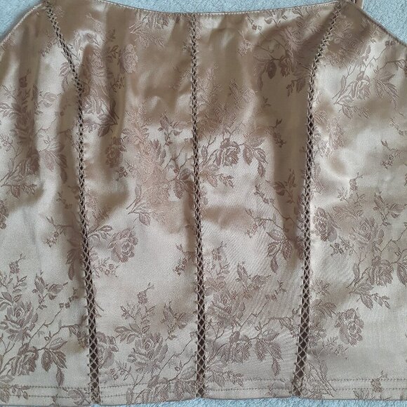 Victoria's Secret Vintage Women's S Gold Satin Jacquard Regency Bodice Top - Picture 3 of 9